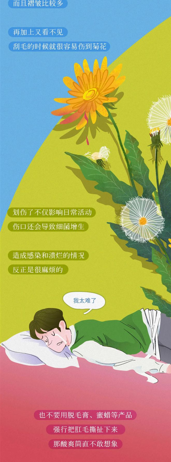 为啥「菊花」周围也会长“毛”？若是刮掉会怎样？网友：涨知识了