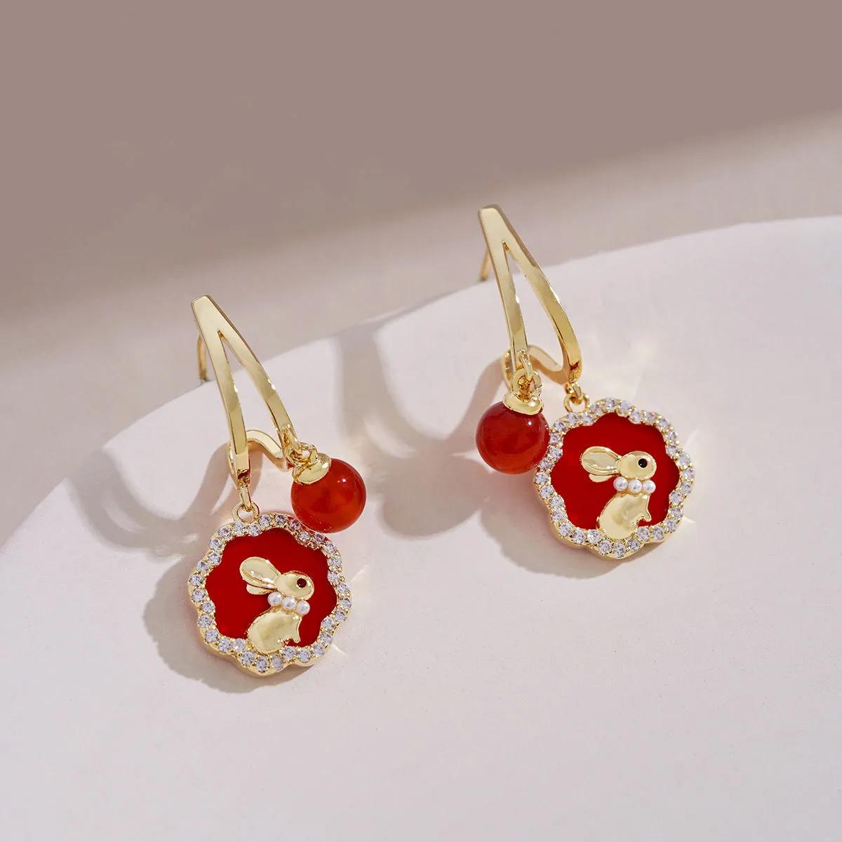 新年耳饰挂钩款,新年耳饰女