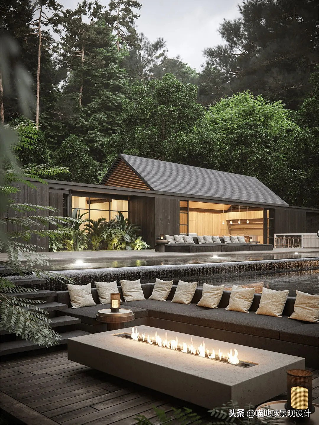 35平别墅小院,350平中式庭院别墅效果图