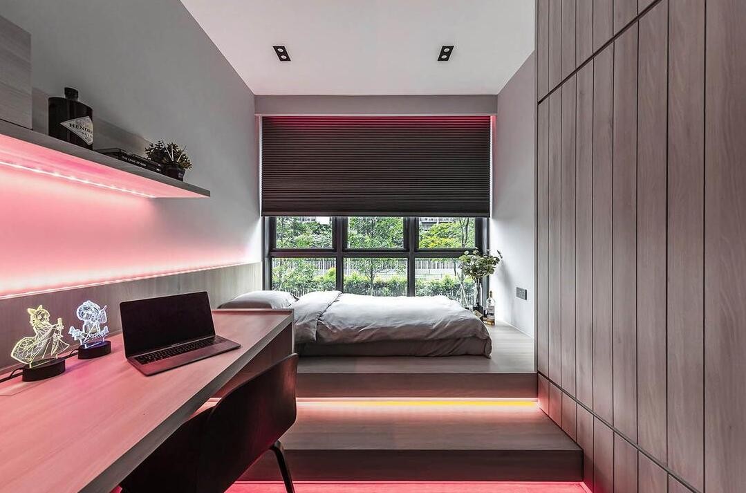 黑白灰装修配色技巧,现代简约装修黑白灰105平方米