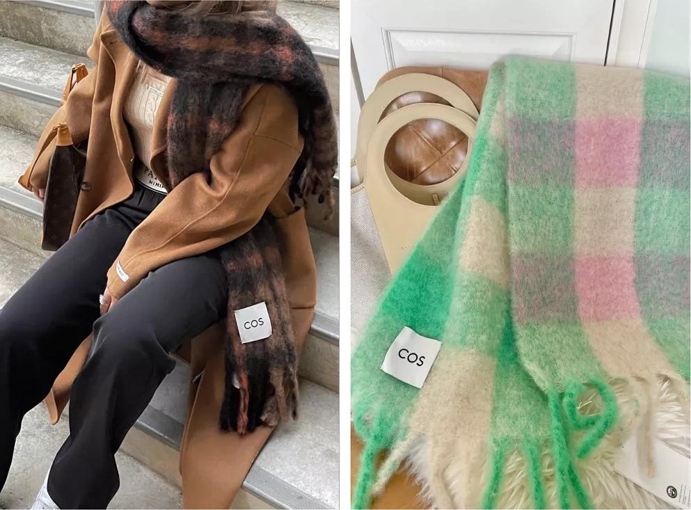 冬天搭配棉衣围巾系法,冬天比较惊艳的穿搭围巾