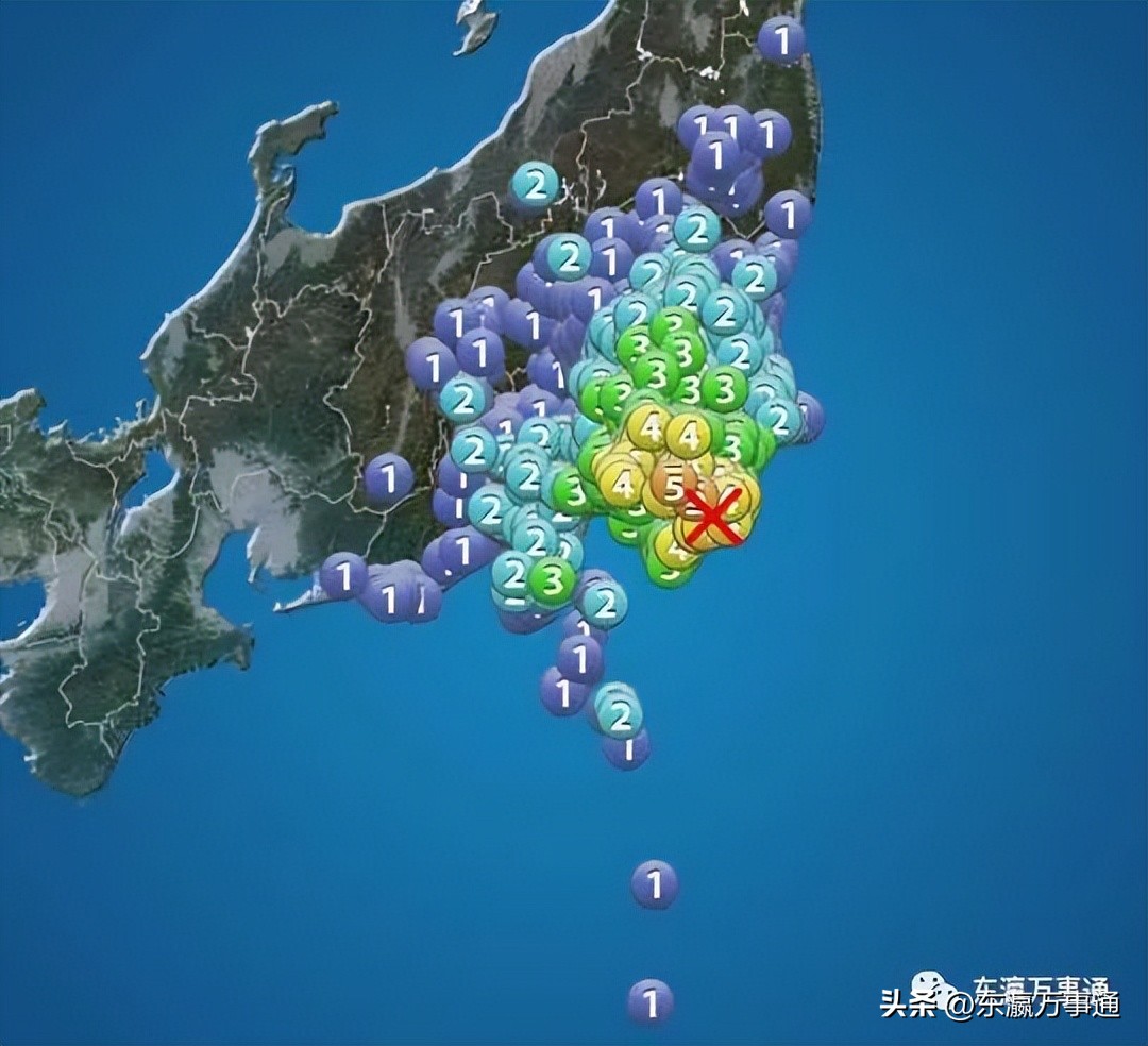 日本千叶发生4.5级地震,日本千叶县西北发生地震