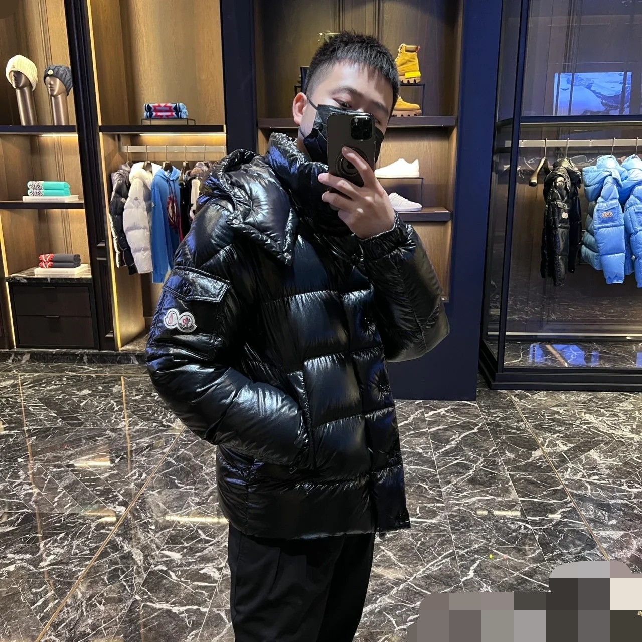 蒙口羽绒服加厚外套,蒙口羽绒服亮玫红色所有限定款