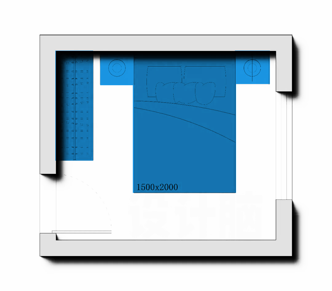 家装床头柜处理,床头柜挡衣柜门