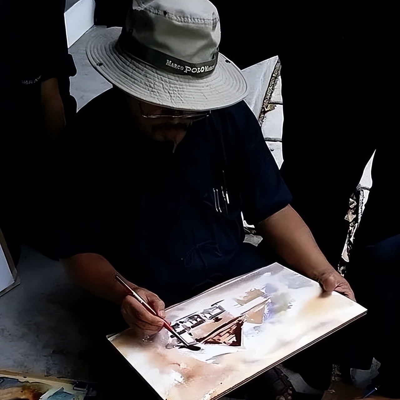 泰国水彩,泰国水彩画家绘画过程