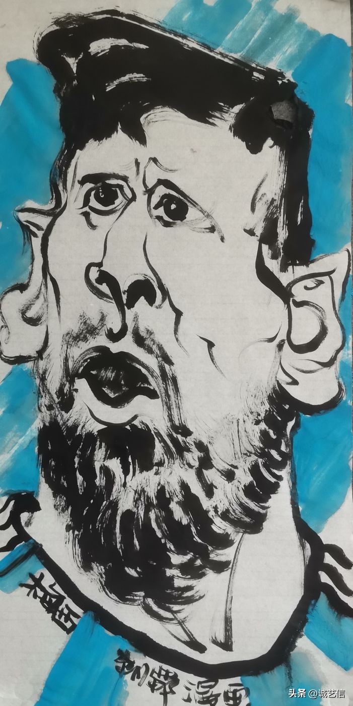 卡塔尔梅西漫画海报,梅西拿着美洲杯来卡塔尔的漫画