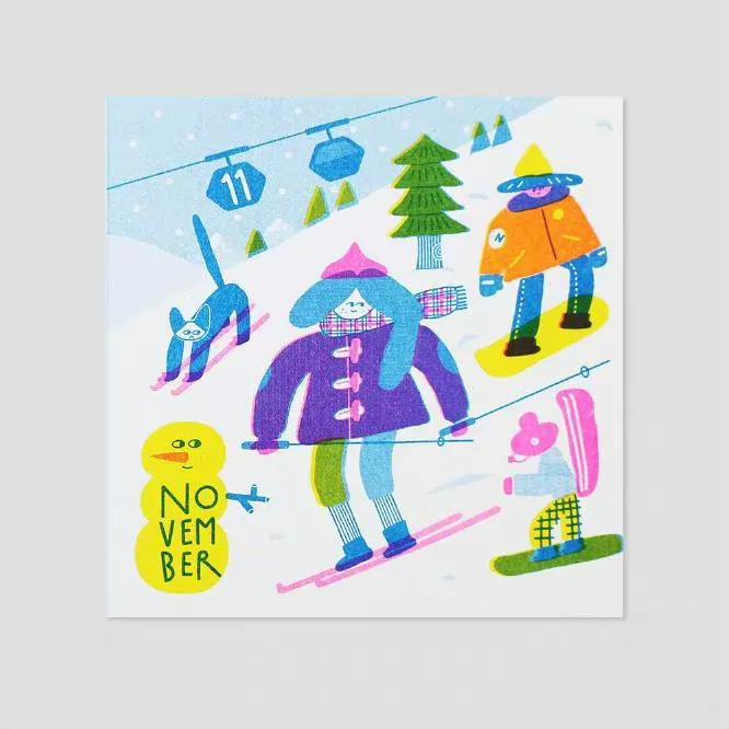 手绘黑白插画简单卡片,好看的插画卡片