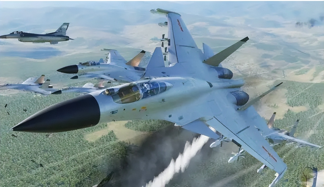 6月3日消息：美军机抵近山东舰，歼16没给歼15机会，与美机拼*刀刺**