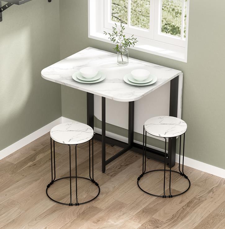 小户型折叠餐桌最新款实用,多功能6人餐桌折叠可伸缩圆桌