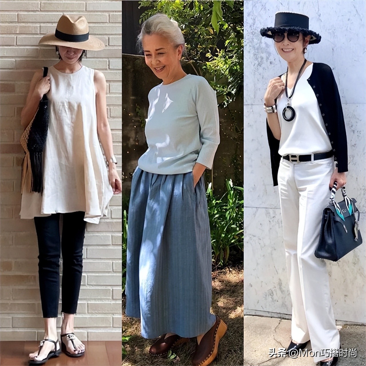 日本奶奶告诉你:女人老了,少披丝巾配裤子,裙子+帽子更显气质