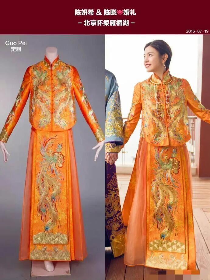 女明星的中式婚服大赏！网友：刘诗诗好美，林心如却显土气