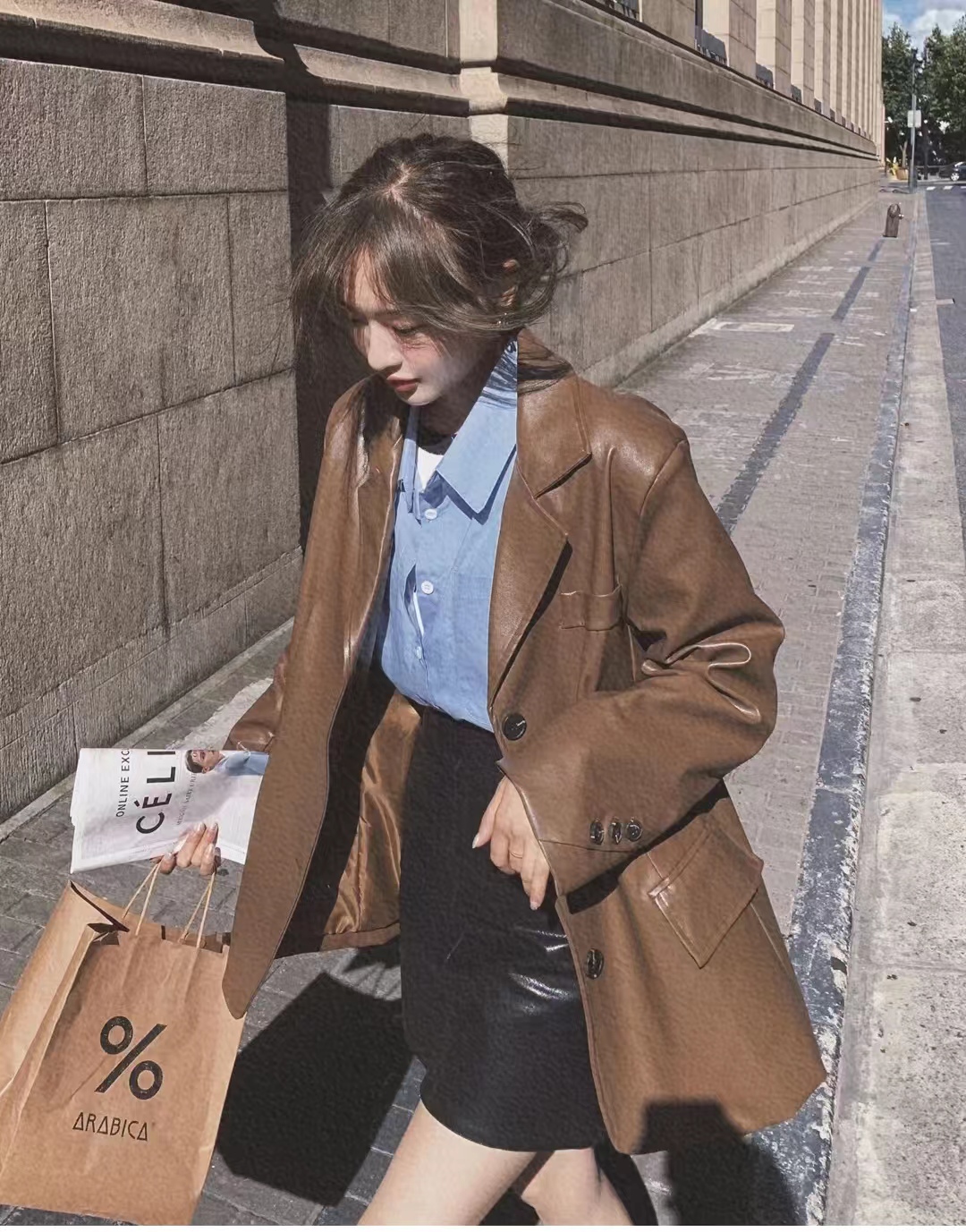 黑色机车皮衣搭配女秋冬,男士皮衣怎么搭配才显高级