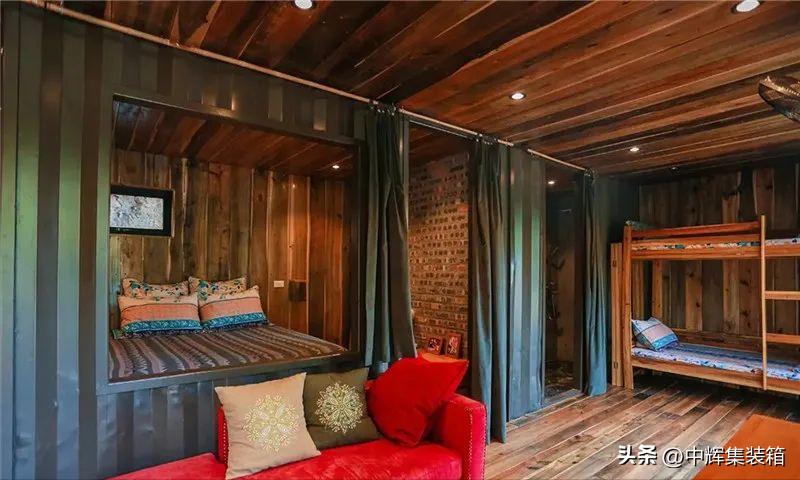 集装箱全景落地窗民宿,组合式集装箱民宿