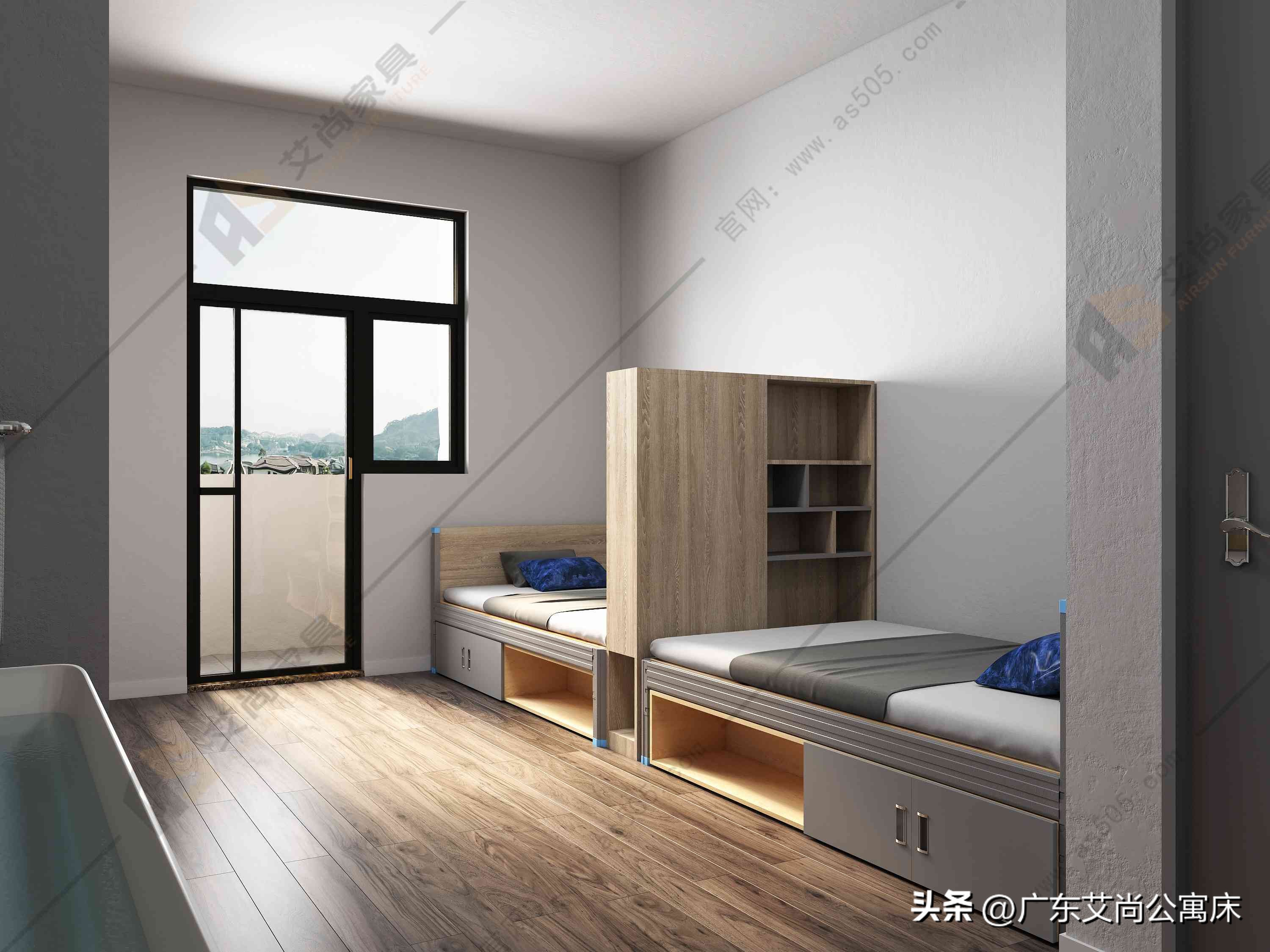 小型卧室悬空铁架床简约设计,小户型铁架阁楼床