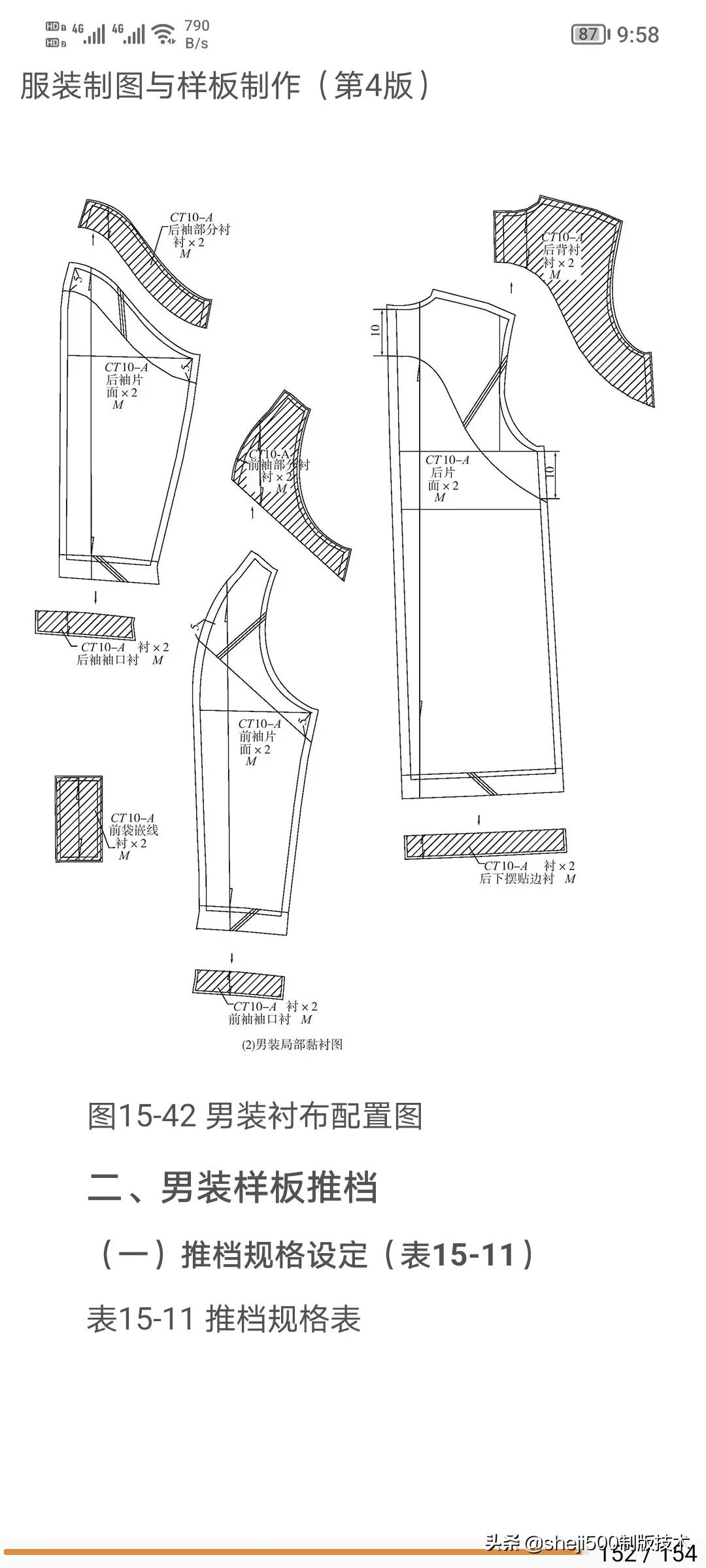 男装样板操作范例结构及放码详解