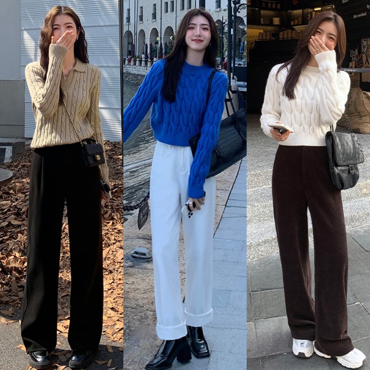 高腰显瘦阔腿直筒裤小个子,显高显瘦显腿长的高腰裤小个子穿