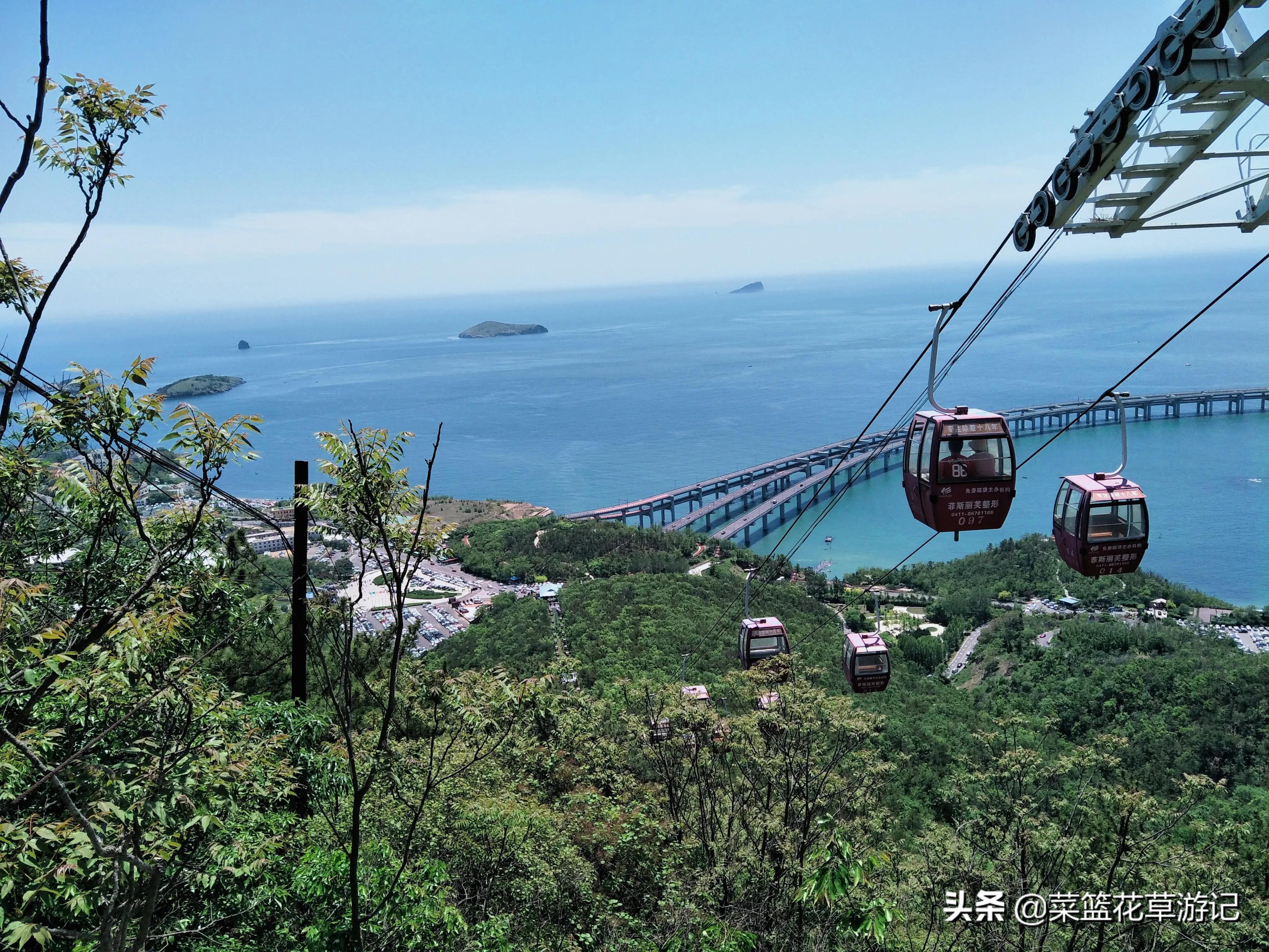 夕阳西下大连跨海大桥最佳观景地,大连莲花山观景台跨海大桥视频