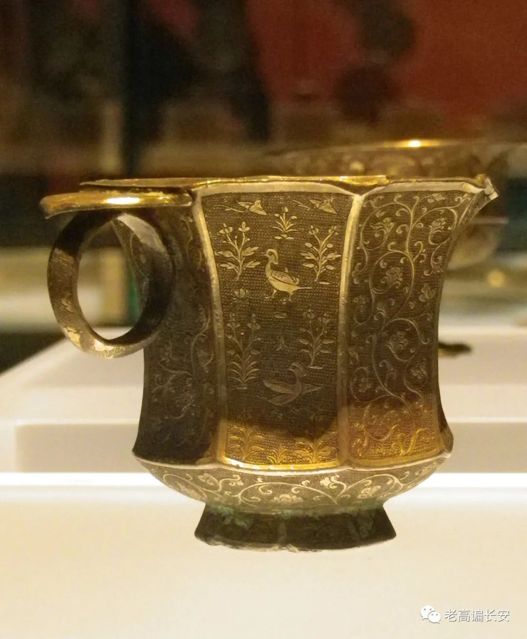 唐代鎏金杯,唐代银凤杯