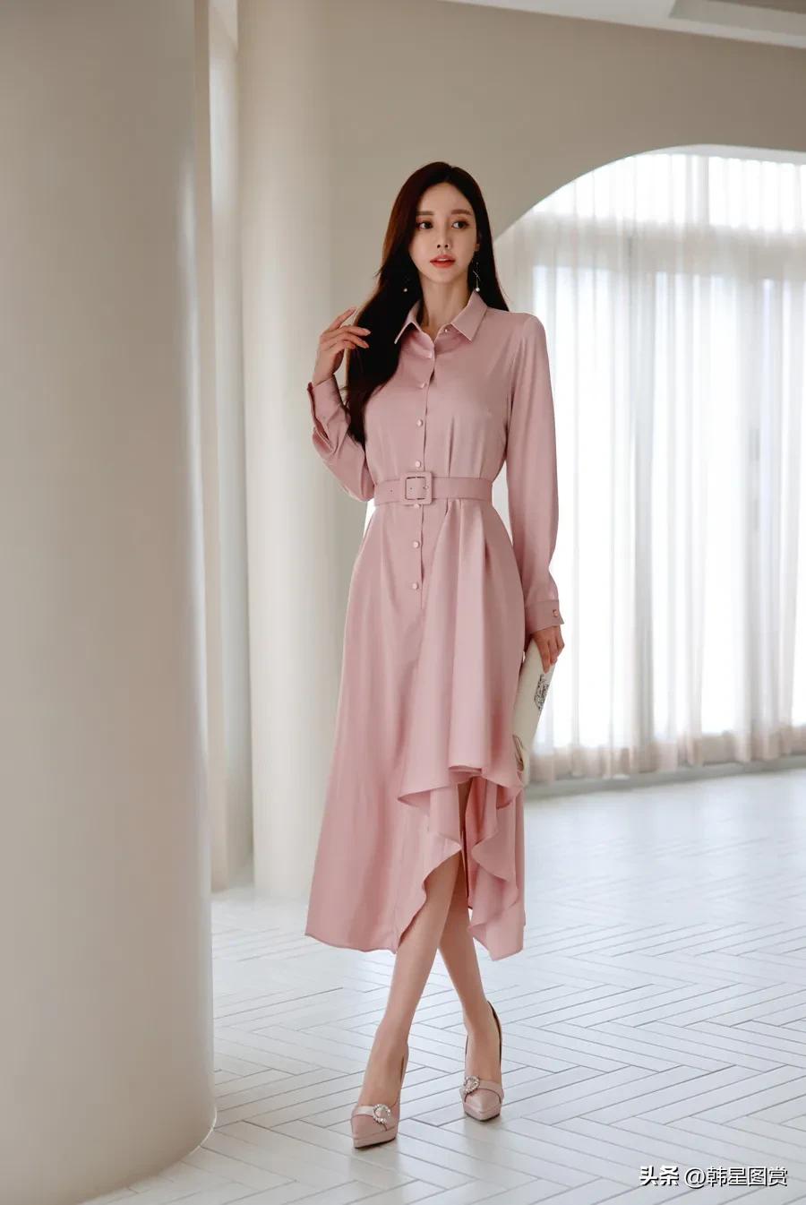 RO姜红糖罐赤色玫瑰长款雪纺裙（35）