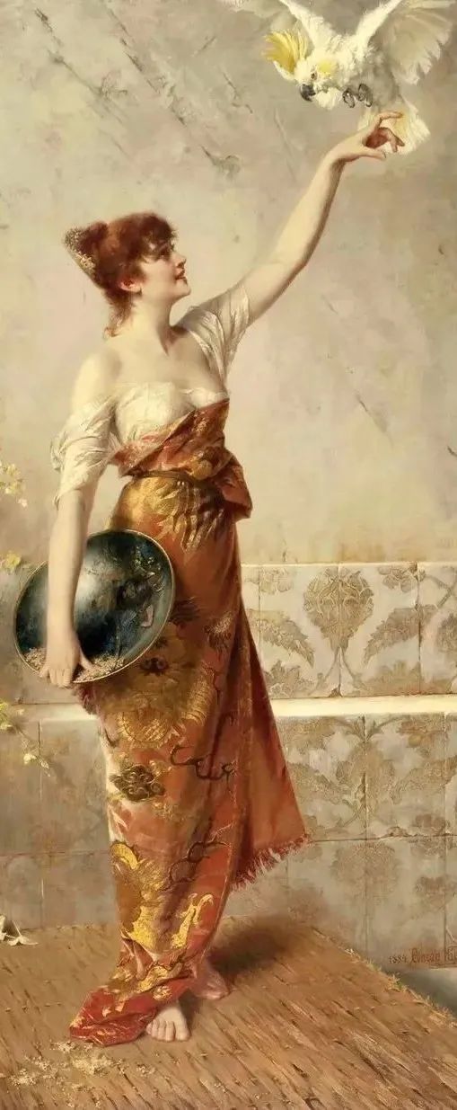 德国绘画风格独特的美女,欧洲艺术绘画女神