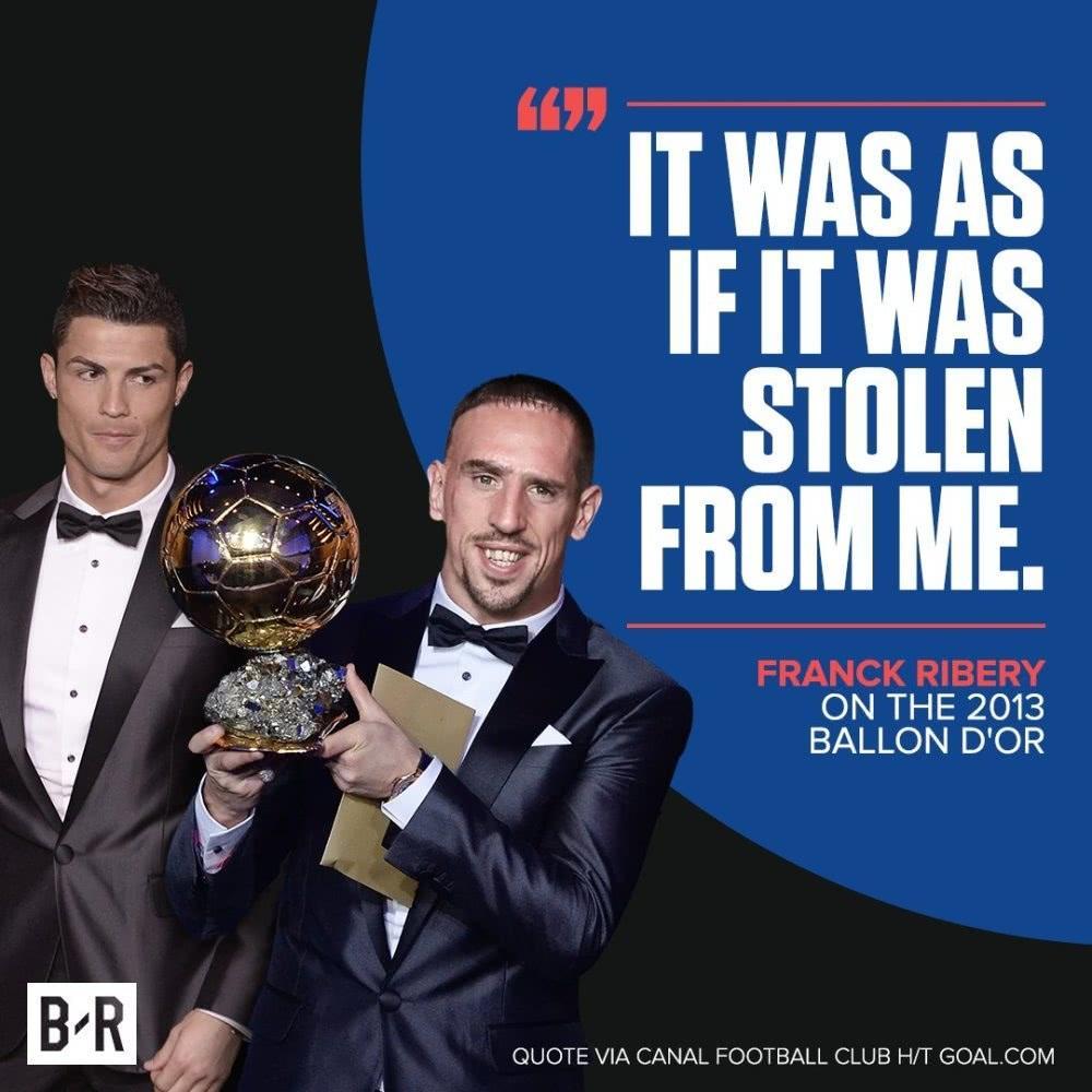 里贝里2013年欧洲冠军,2013年金球奖c罗哭了