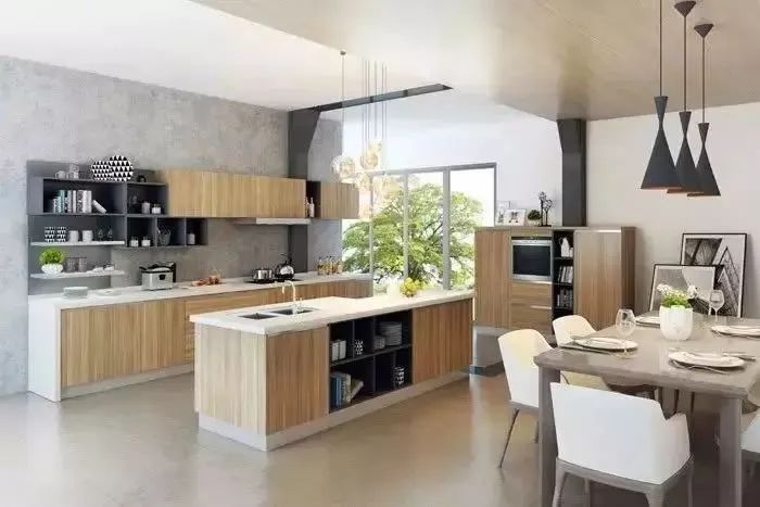 厨房吧台设计效果图大全,敞开式厨房带吧台效果图