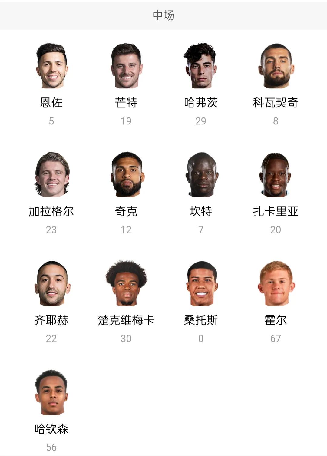 英超切尔西最新大名单,英超切尔西有哪些巨星