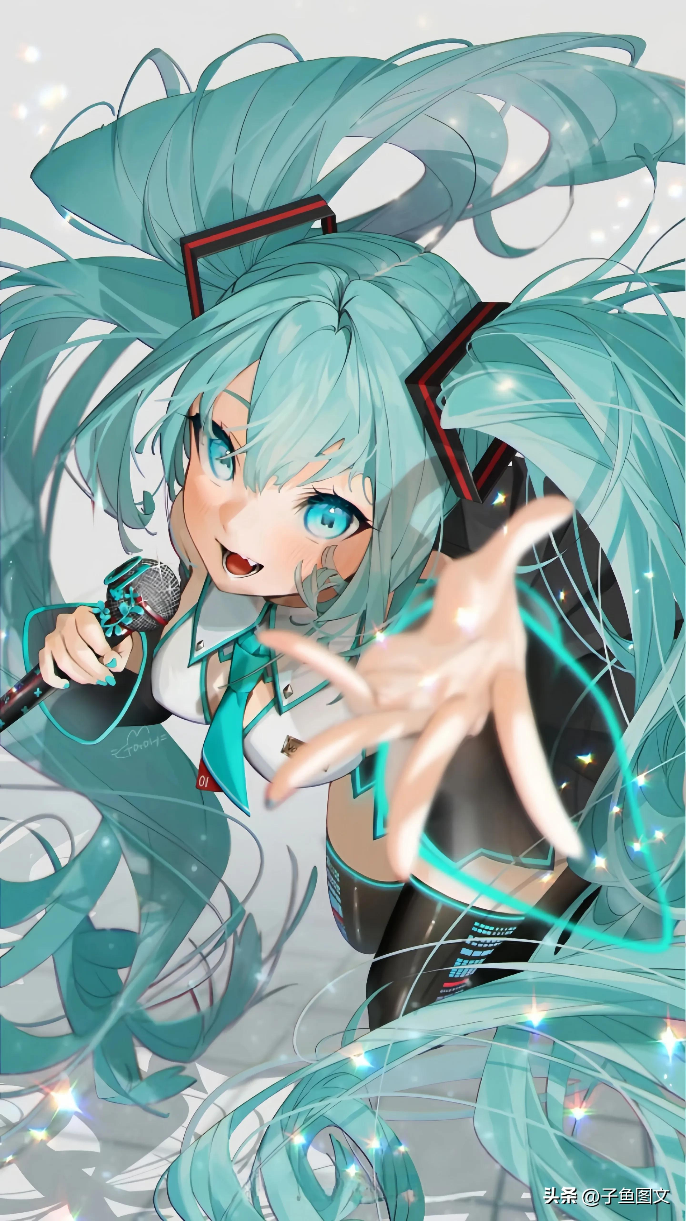炸裂少女初音未来,可爱动漫女生图片初音未来q版