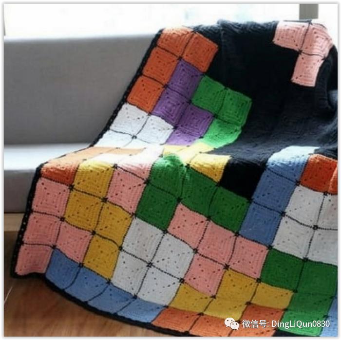 钩针编织教程简单好看毯子,一片式钩针沙发毯图解
