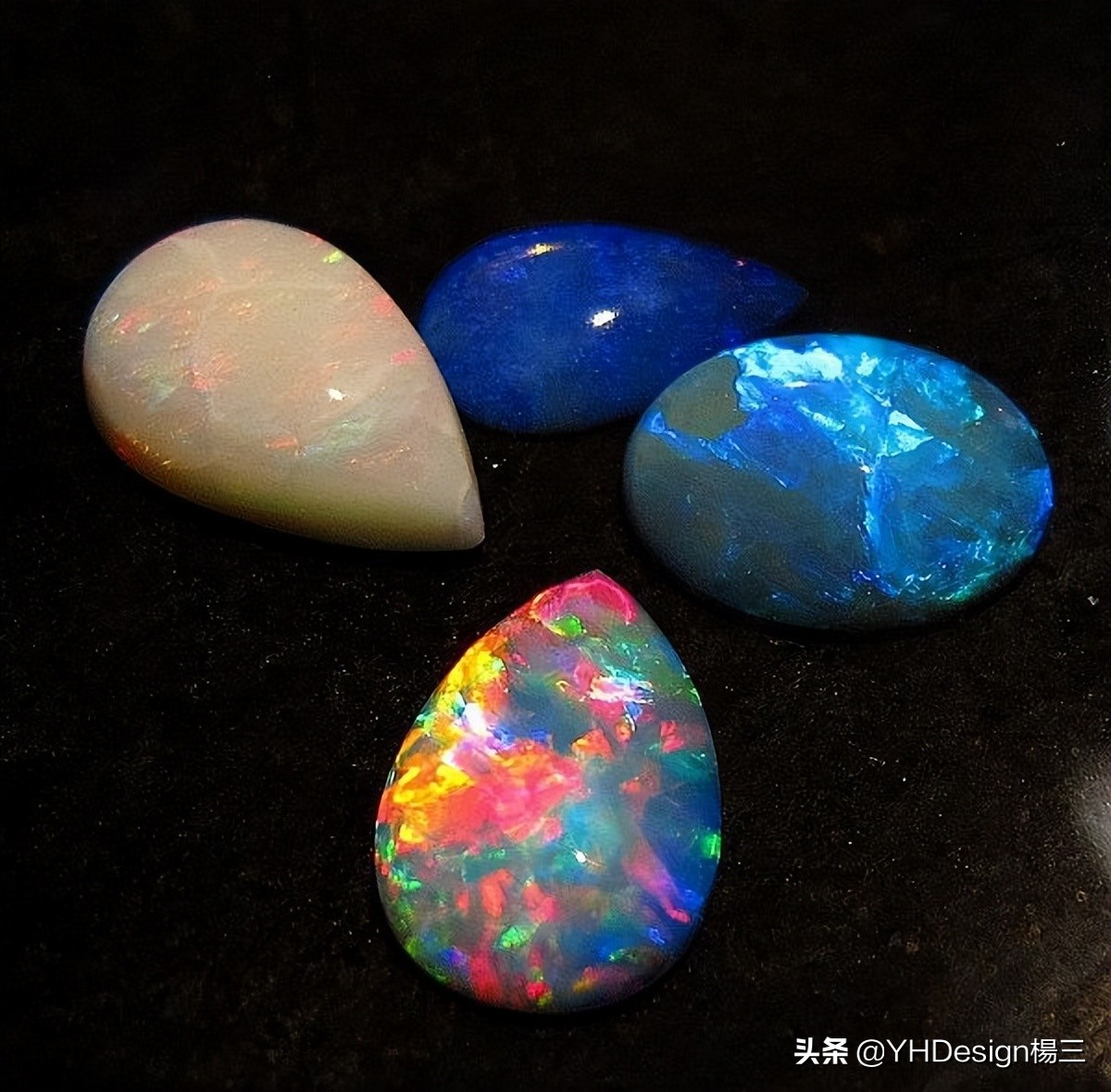 欧泊宝石五彩斑斓的黑,欧泊欣赏