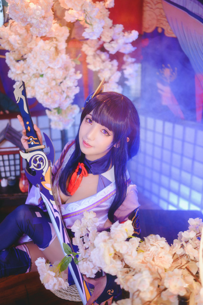 原神雷电cos图片,cos原神雷电