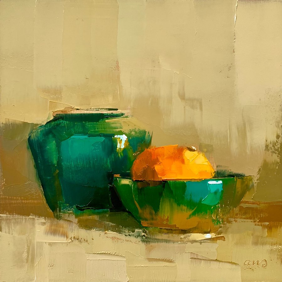 大色块静物油画,油画静物花卉色块