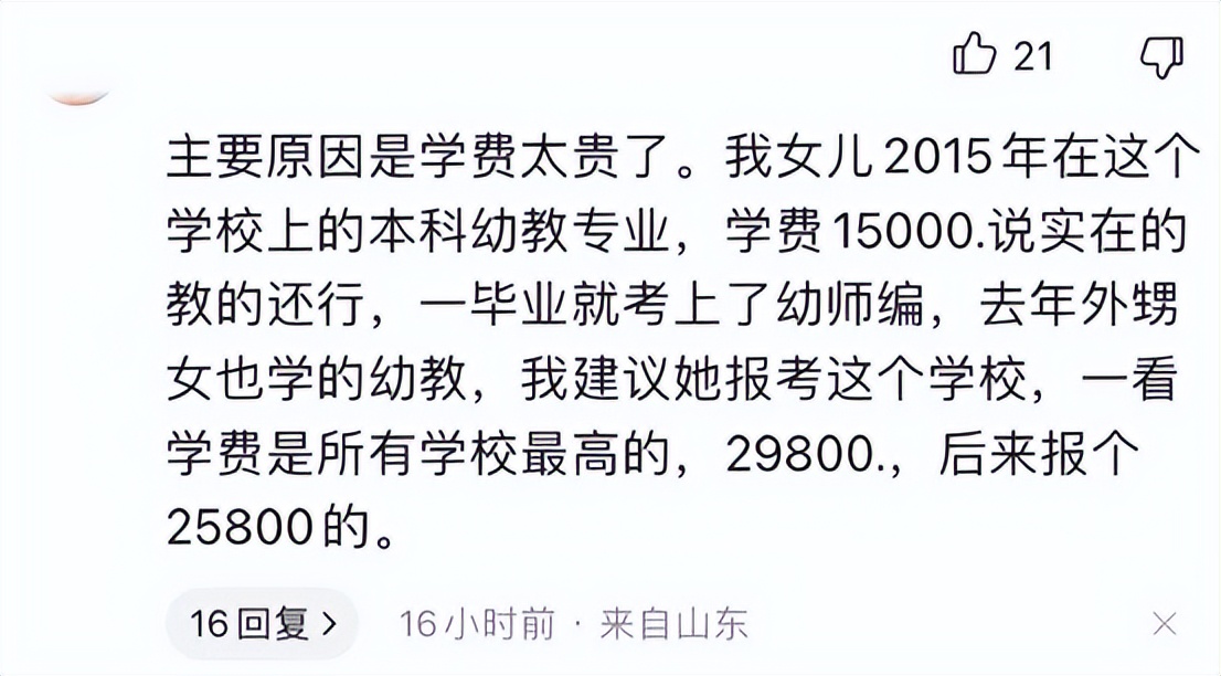 山东英才学院和“贵族大学”有得一拼，学费贵得离谱，有点坑学生