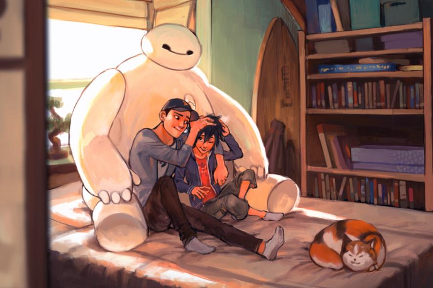 超能陆战队泰迪和教授变成了知了,超能陆战队给大白穿上机甲的过程