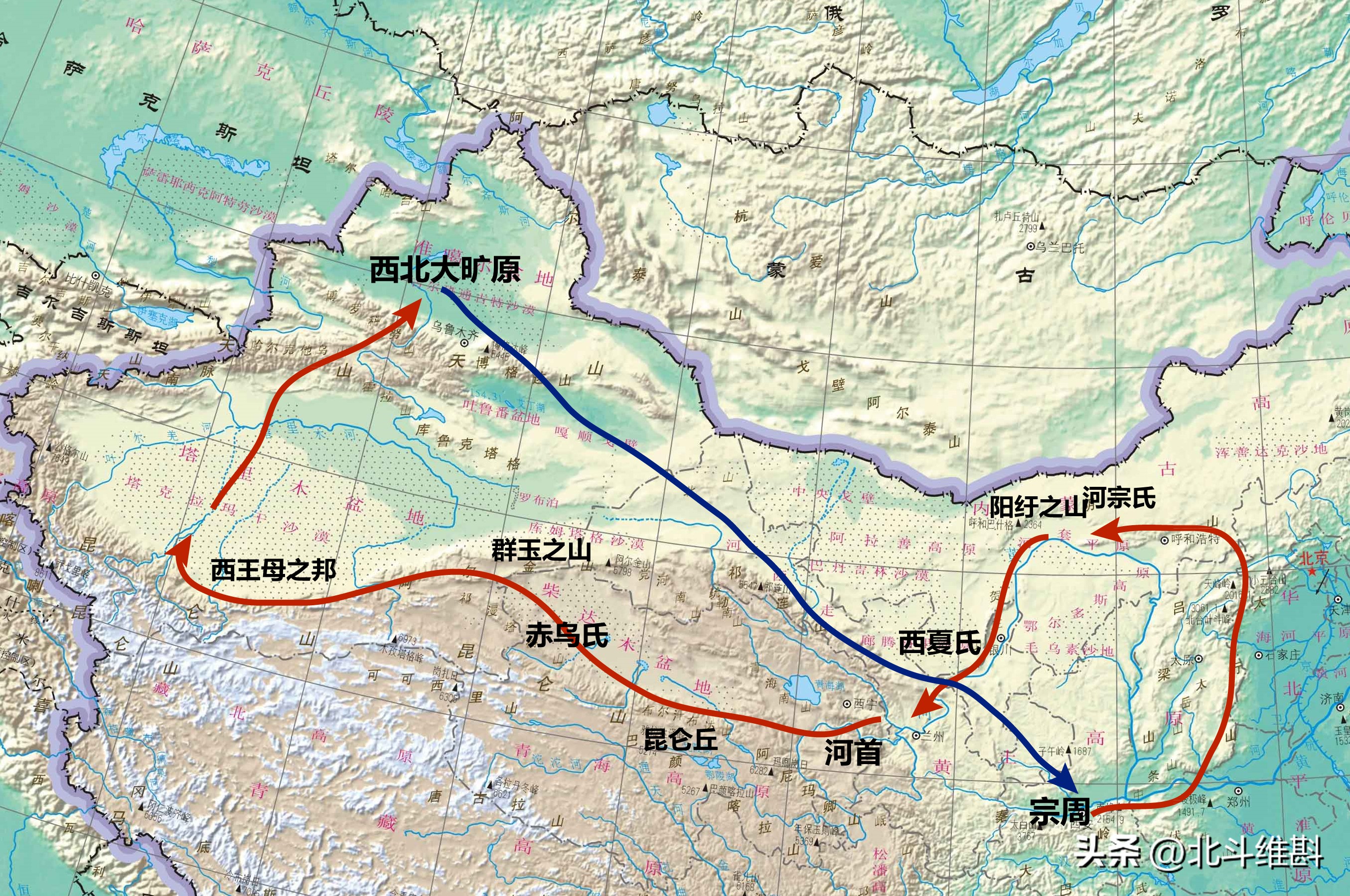 山海经真正的昆仑山在哪,黄帝时期昆仑山是在哪里