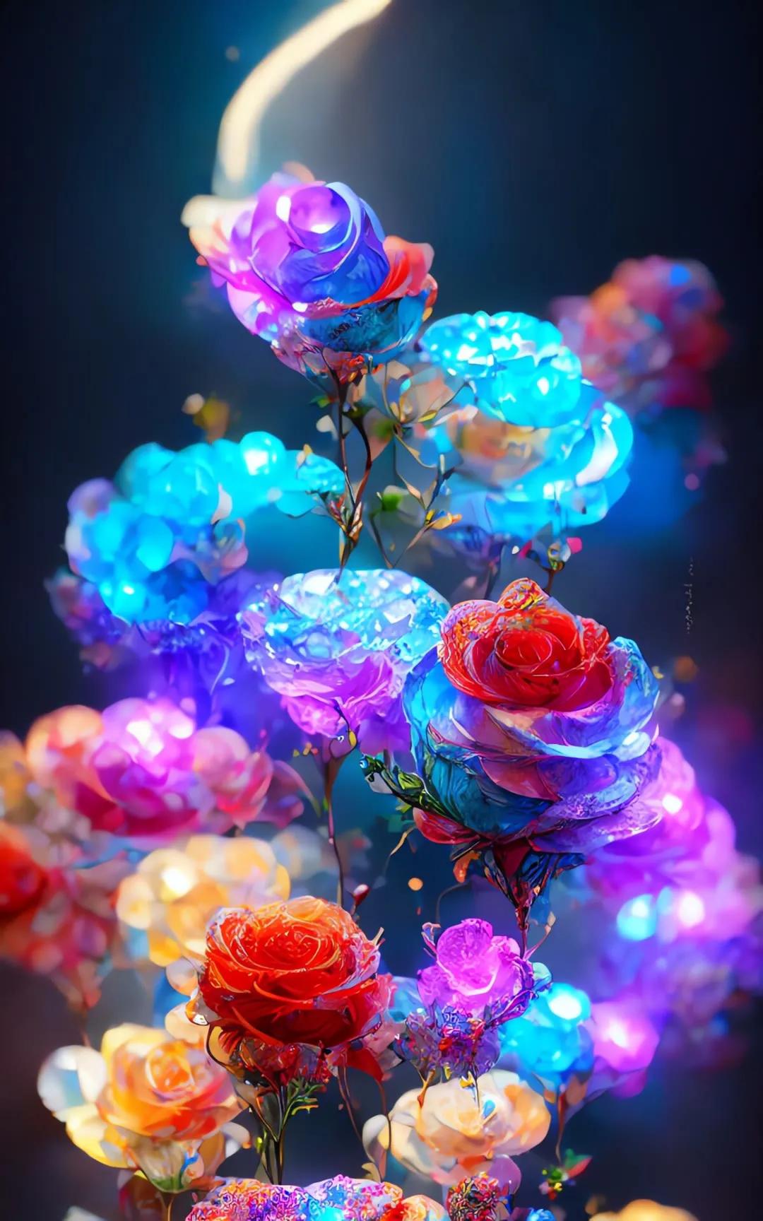 ai绘画花图文,ai绘画水晶花教程