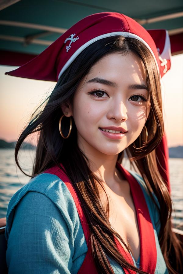 韩风女神COSPLAY海盗服AI真人绘画你能分辨真假吗