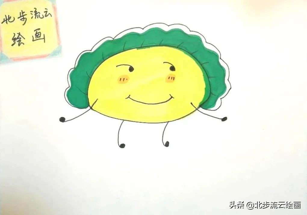 一盘饺子的简笔画图片大全,穿古装端着饺子的中国女孩简笔画