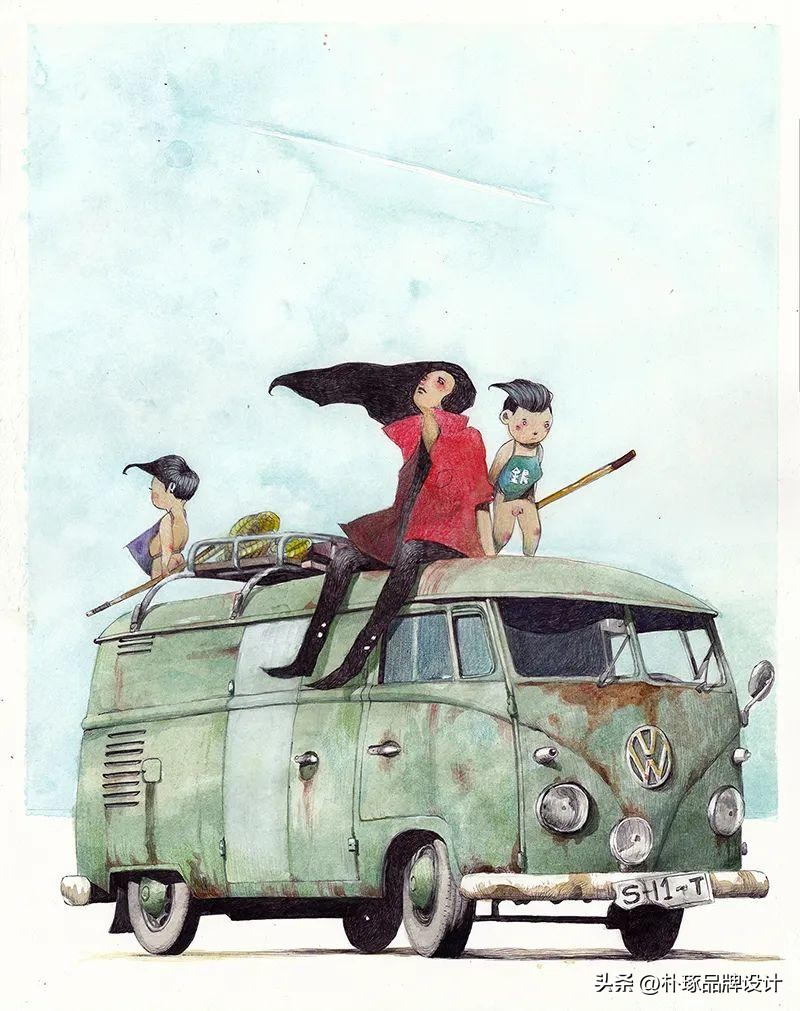 有深度意境的插画,如此清新淡雅的插画太有美感了