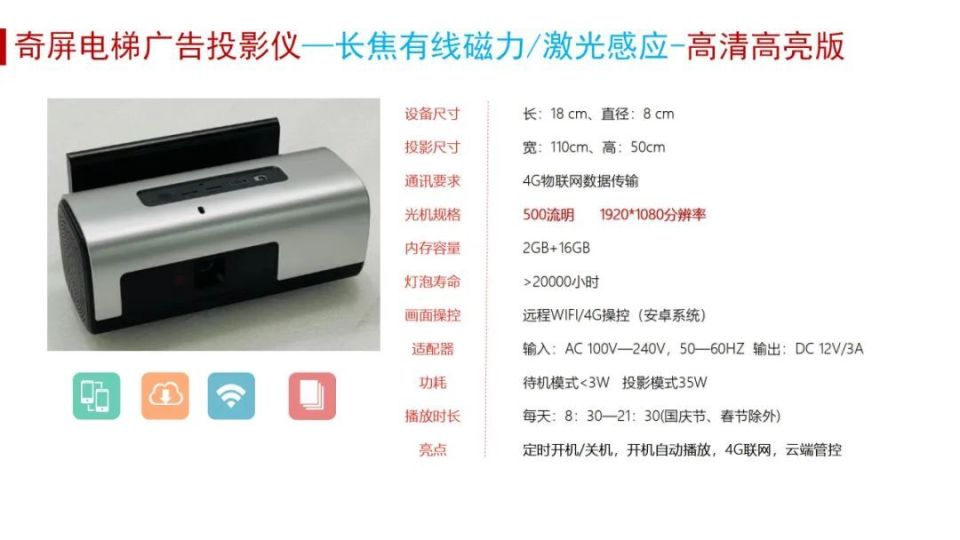 壁挂式触摸屏广告机,奇屏电梯投影广告机