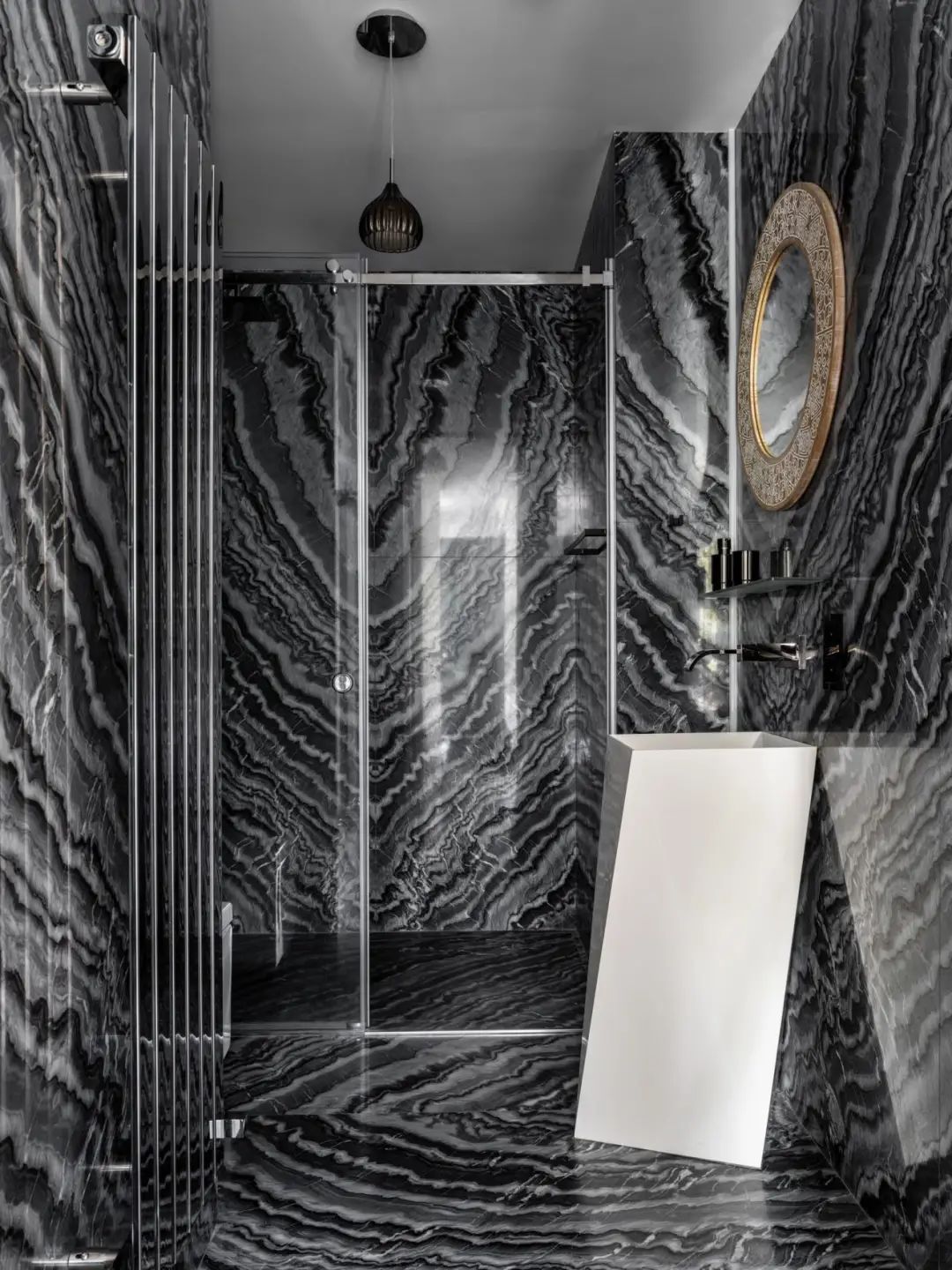 大理石设计案例,大理石浴室效果图大全