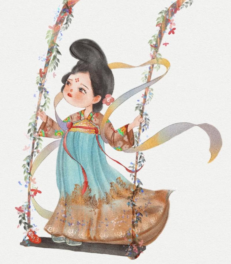 古风小插画q版萌可爱,可爱的古风人物插画
