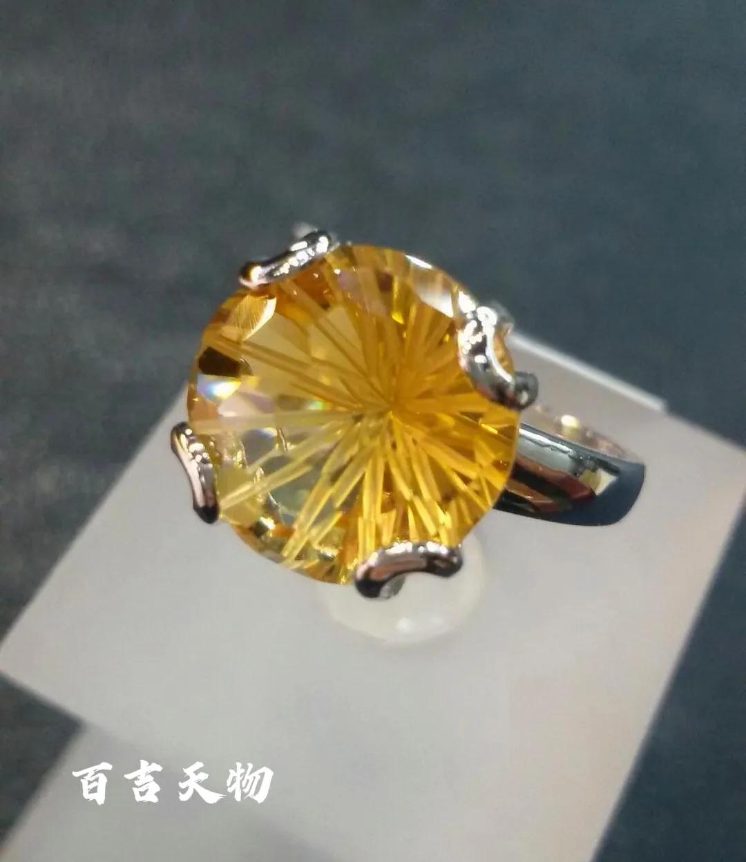 欧洲古董银镶透明水晶戒指,天然水晶石戒指图片