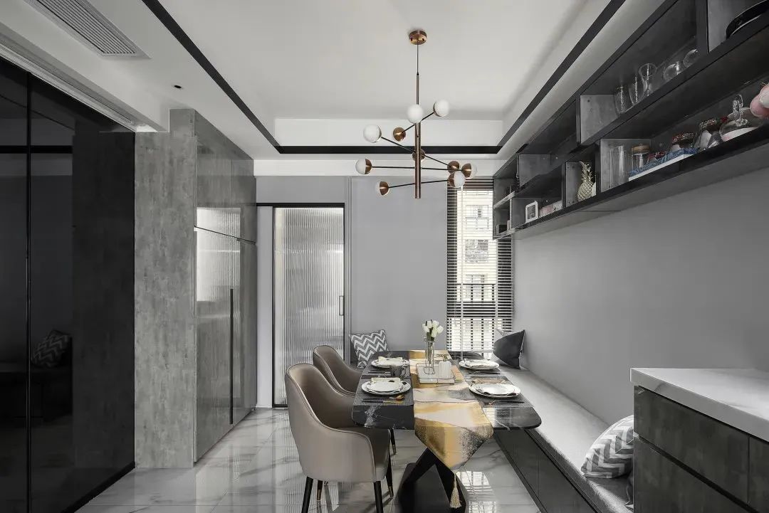 吧台设计效果图客厅到餐厅的隔断,客餐厅吧台隔断柜简约现代