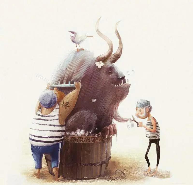 软萌可爱小动物插画,欧美卡通插画拟人动物