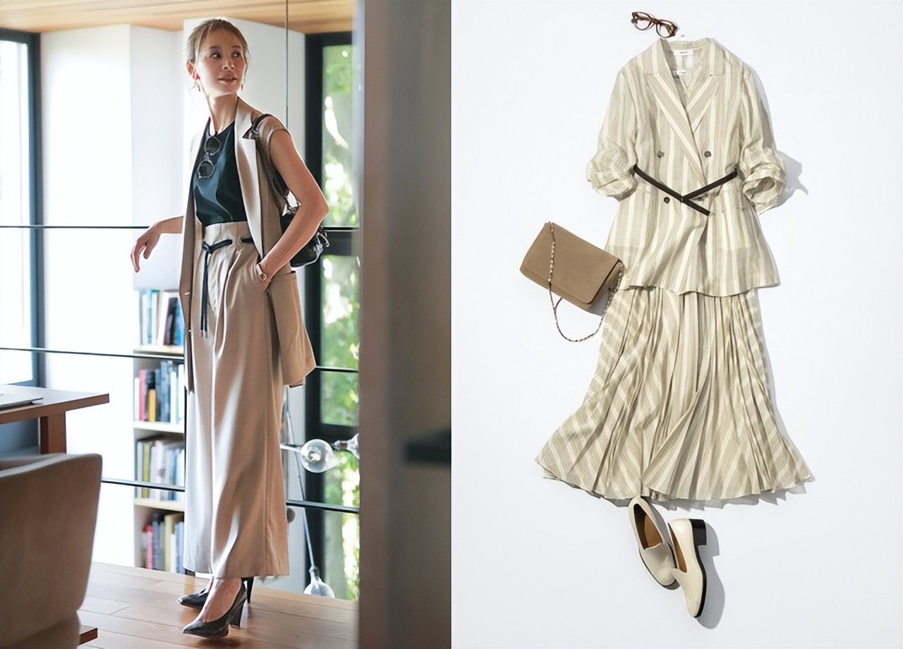 好穿又百搭的夏天套装,同色系套装高级洋气搭配