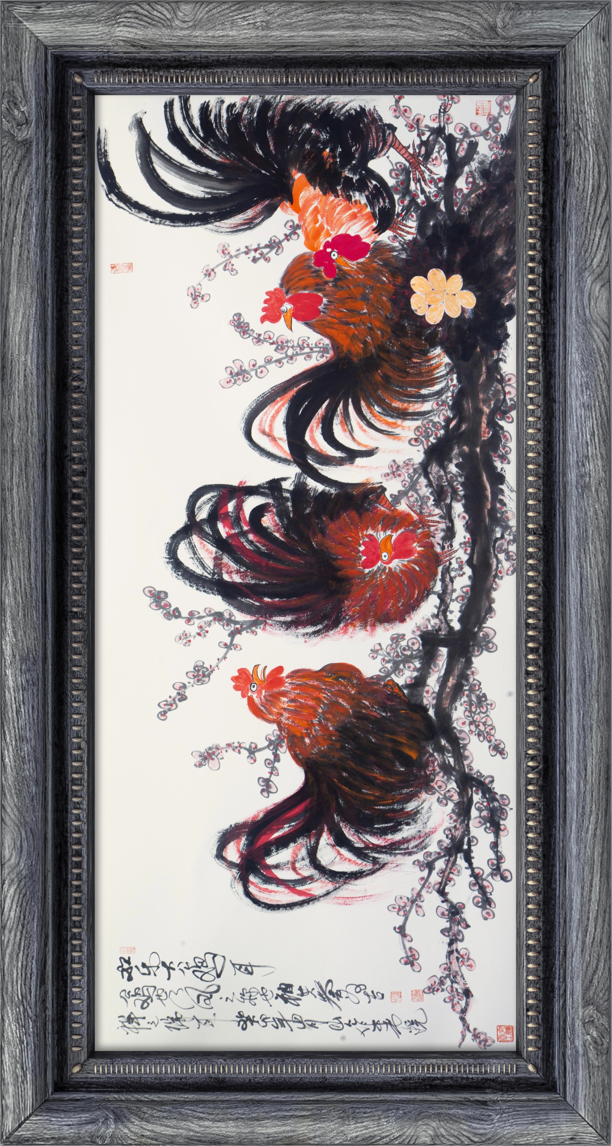 《鸡家族的故事》—朱祖国写意画的中国亮度