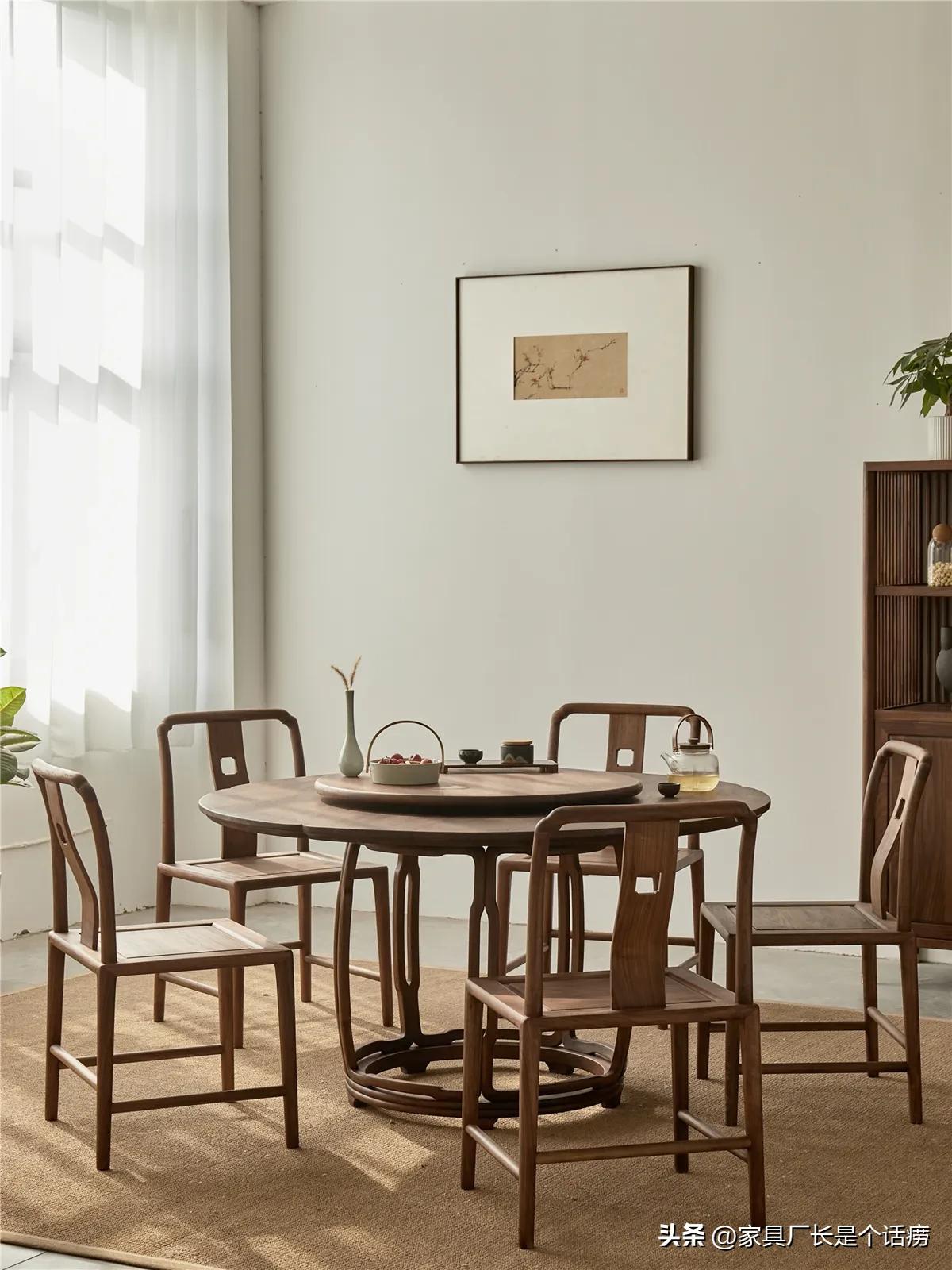 最简单的实木大圆餐桌,中式小户型长方形实木餐桌最新款