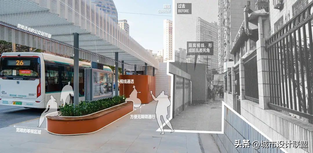 城市微更新街区改造,街区改造对比效果图