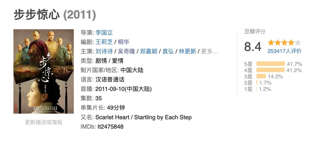 步步惊心很虐的插曲,步步惊心播出后涨粉